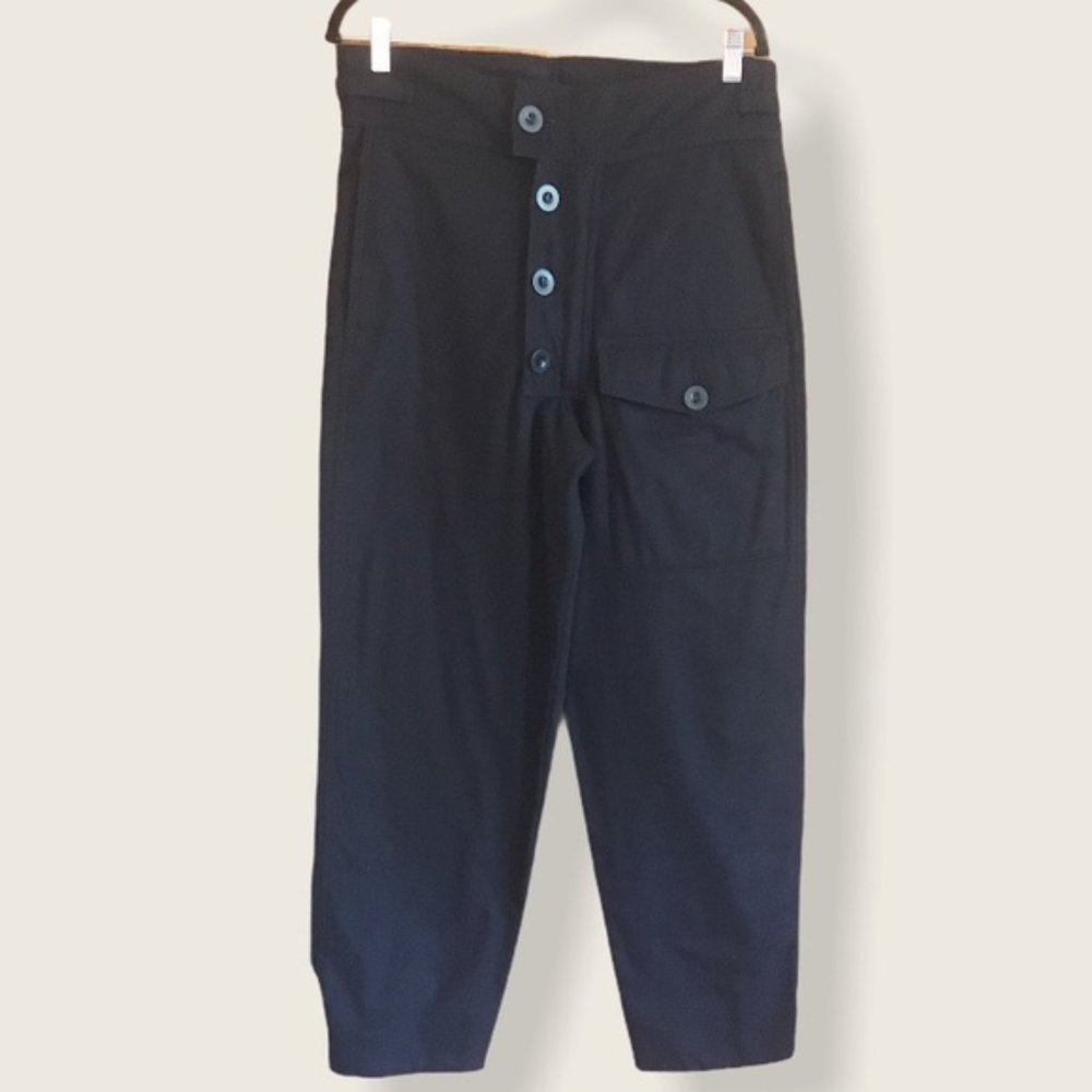 Emporio Armani Wool Pant Button Front Navy 34x32